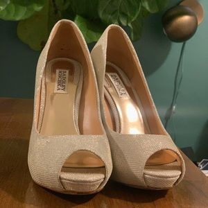 Badgley Mischka Platinum Drama Peep-Toe Pump